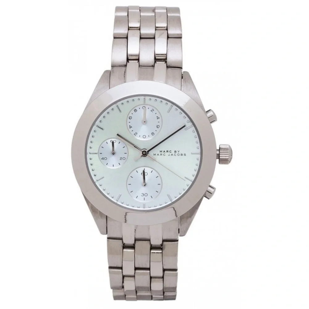 Marc Jacobs Peeker Chronograph Silver Dial Silver Steel